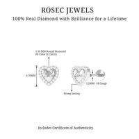 Cute Diamond Love Heart Earring for Helix Piercing