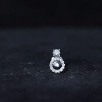 Minimalist Diamond Open Circle Helix Earring