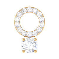 Minimalist Diamond Open Circle Helix Earring