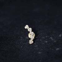 Diamond Heart Crawler Earring for Helix Piercing