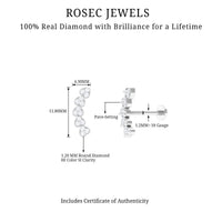 Diamond Heart Crawler Earring for Helix Piercing