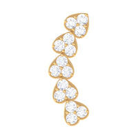 Diamond Heart Crawler Earring for Helix Piercing