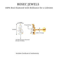 Nature Inspired Marquise Diamond Cluster Earring for Helix
