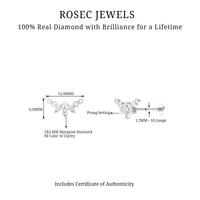 Marquise Diamond Crawler Earring for Cartilage Piercing