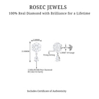 Elegant Diamond Flower Cartilage Drop Earring