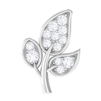 Diamond Leaf Flat Back Cartilage Stud Earring (18G) – Nature Inspired Helix & Tragus Jewelry in Gold