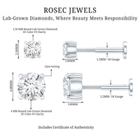 Brilliant Cut Diamond Solitaire Earring Set for Helix Piercing