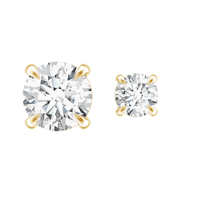 Brilliant cut diamond solitaire helix piercing earrings by Rosec Jewels, showcasing sparkling diamond jewelry for ear cartilage.