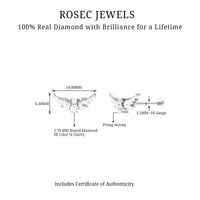 Animal Inspired Diamond Bird Earring for Helix Piercing