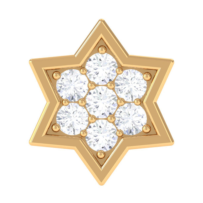Certified diamond star helix piercing earring from Rosec Jewels, body jewelry with a sparkling diamond star design.