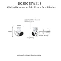Pear Shape Diamond Leaf Earring for Helix Piercing
