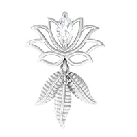 Marquise Diamond Lotus Flower Drop Earring