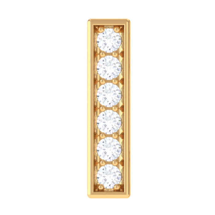 Diamond bar earring for tragus piercing, Rosec Jewels body jewelry featuring sparkling diamonds and sleek gold design.