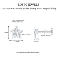 Dainty Diamond Star Earring for Tragus Piercing