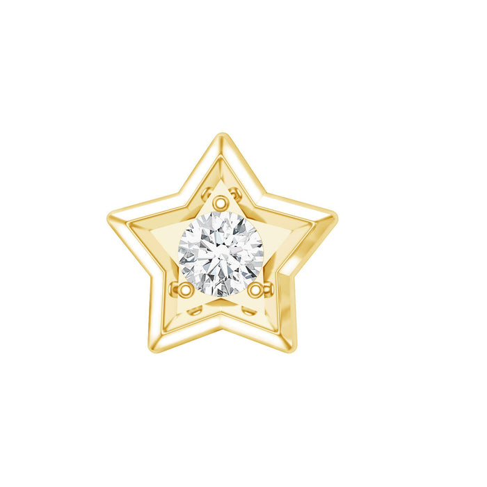 Dainty diamond star tragus earring by Rosec Jewels, body jewelry featuring a delicate star-shaped diamond design.