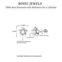 Minimal Diamond Flower Earring for Helix Piercing
