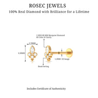 Unique Diamond Helix Earring in Bezel Setting
