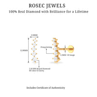 Minimal Graduated Diamond Crawler Earring