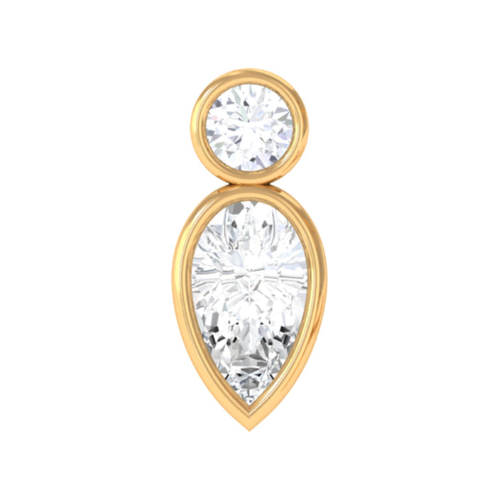 Minimal Pear Diamond Tragus Earring in Bezel Setting