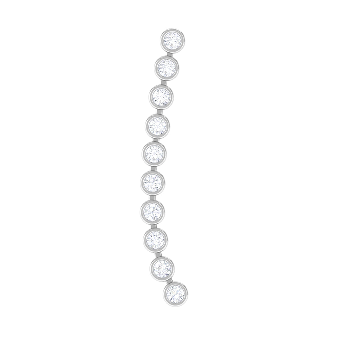 Diamond Ear Climber Earring for Cartilage Piercing