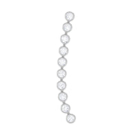Diamond Ear Climber Earring for Cartilage Piercing