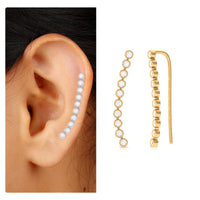 Diamond Ear Climber Earring for Cartilage Piercing