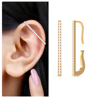 Pave Set Diamond Bar Ear Cuff No Piercing