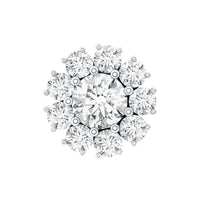 Certified Diamond Cluster Stud Earring with Flat Back