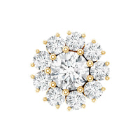 Certified Diamond Cluster Stud Earring with Flat Back