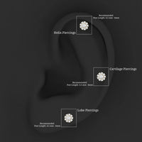 Certified Diamond Cluster Stud Earring with Flat Back