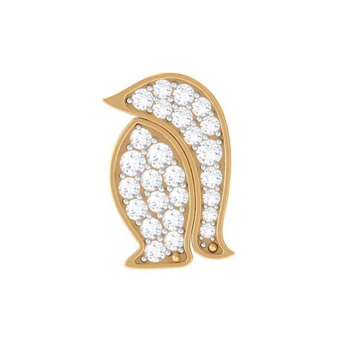 Cute diamond penguin cartilage earring by Rosec Jewels, featuring a sparkling penguin design in body jewelry style.