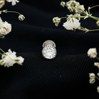 Bezel Set Diamond Solitaire Stud Earring for Helix Piercing