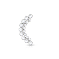 Bezel Set Diamond Ear Crawler Earring with Flat Back