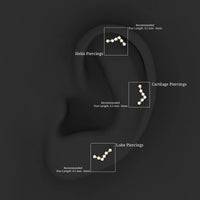 Diamond Pisces Zodiac Earring for Cartilage Piercing