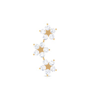 Elegant Diamond Flower Crawler Earring for Helix Piercing