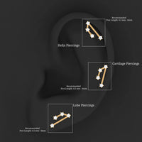 Certified Diamond Aries Zodiac Constellation Earring for Helix Piercing