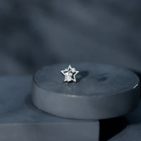 Certified Diamond Star Earring for Upper Lobe Piercing