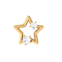 Certified Diamond Star Earring for Upper Lobe Piercing
