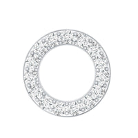 Simple Diamond Open Circle Earring with Flat Back