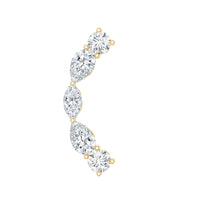 Pear Diamond Ear Crawler Earring for Helix Piercing