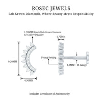 Certified Diamond Curved Cartilage Earring