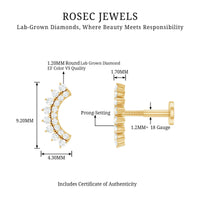 Certified Diamond Curved Cartilage Earring