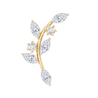 Womens Marquise Diamond Leaf Crawler Earring