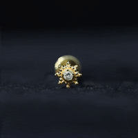 Minimal Diamond Cartilage Earring Stud with Flat Back