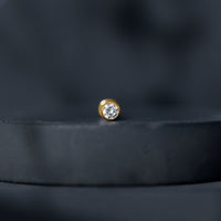 Bezel Set Diamond Cartilage Earring with Flat Back