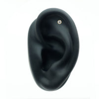 Bezel Set Diamond Cartilage Earring with Flat Back