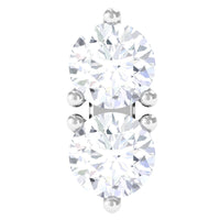 Natural Diamond 2 Stone Earring for Tragus Piercing