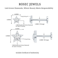 Minimalist Diamond Star Earring for Tragus Piercing