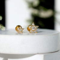 Minimalist Diamond Star Earring for Tragus Piercing