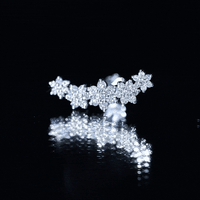Diamond Flower Ear Crawler Earring